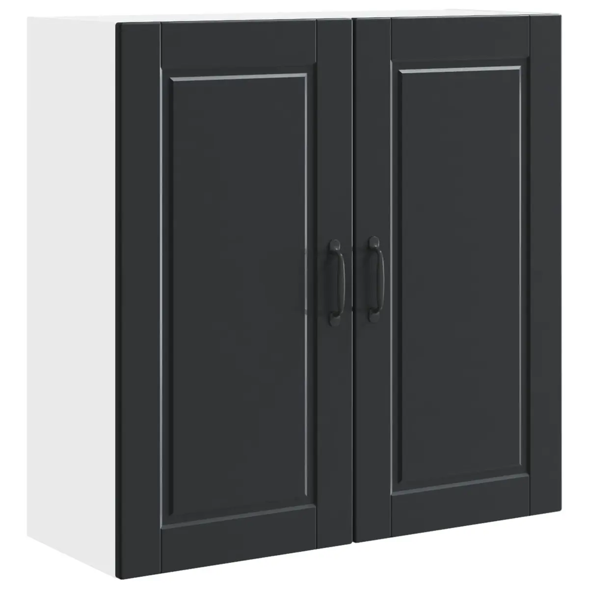 Wall Cabinet Kitchen Storage Black Engineered Wood 80x31x80cm