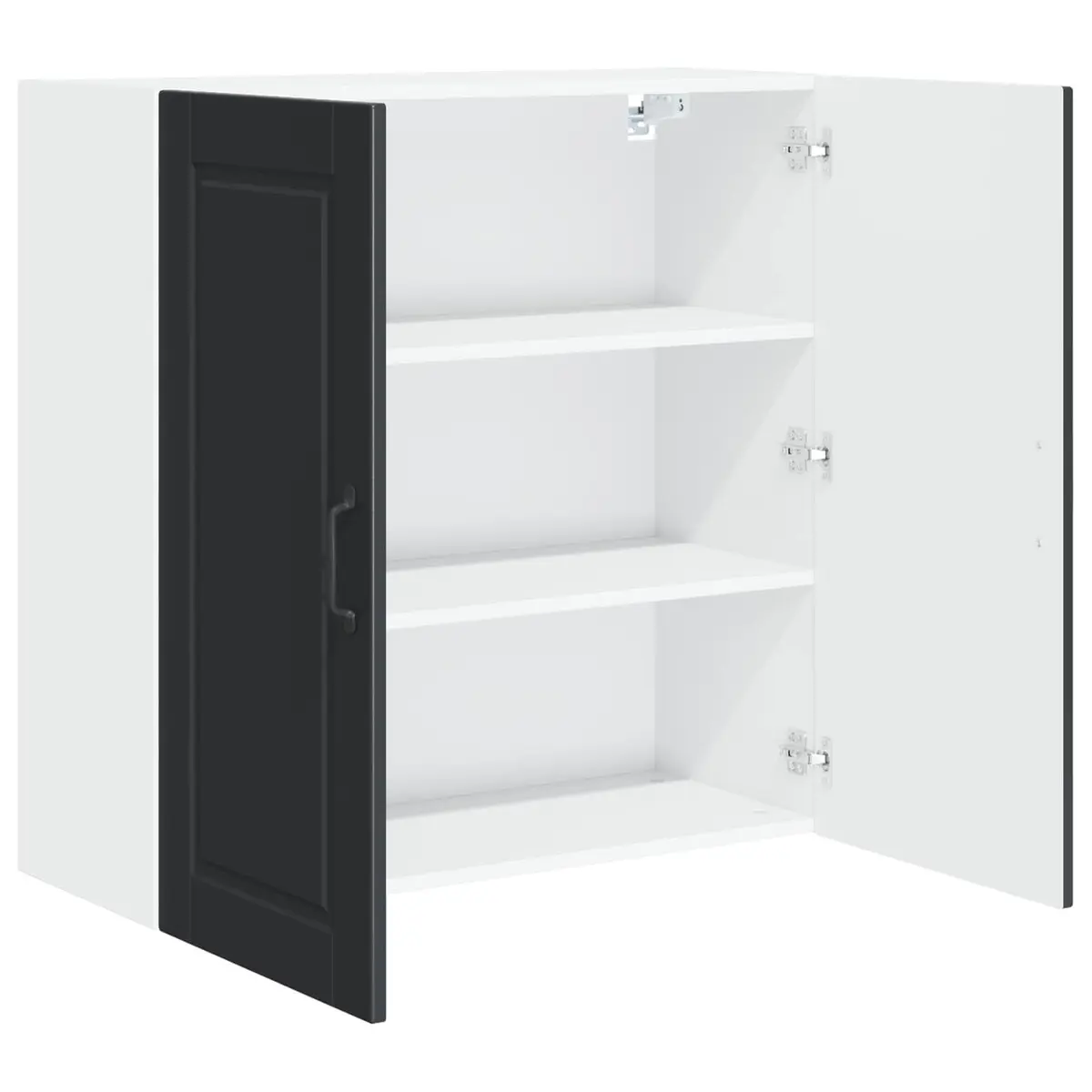 Wall Cabinet Kitchen Storage Black Engineered Wood 80x31x80cm