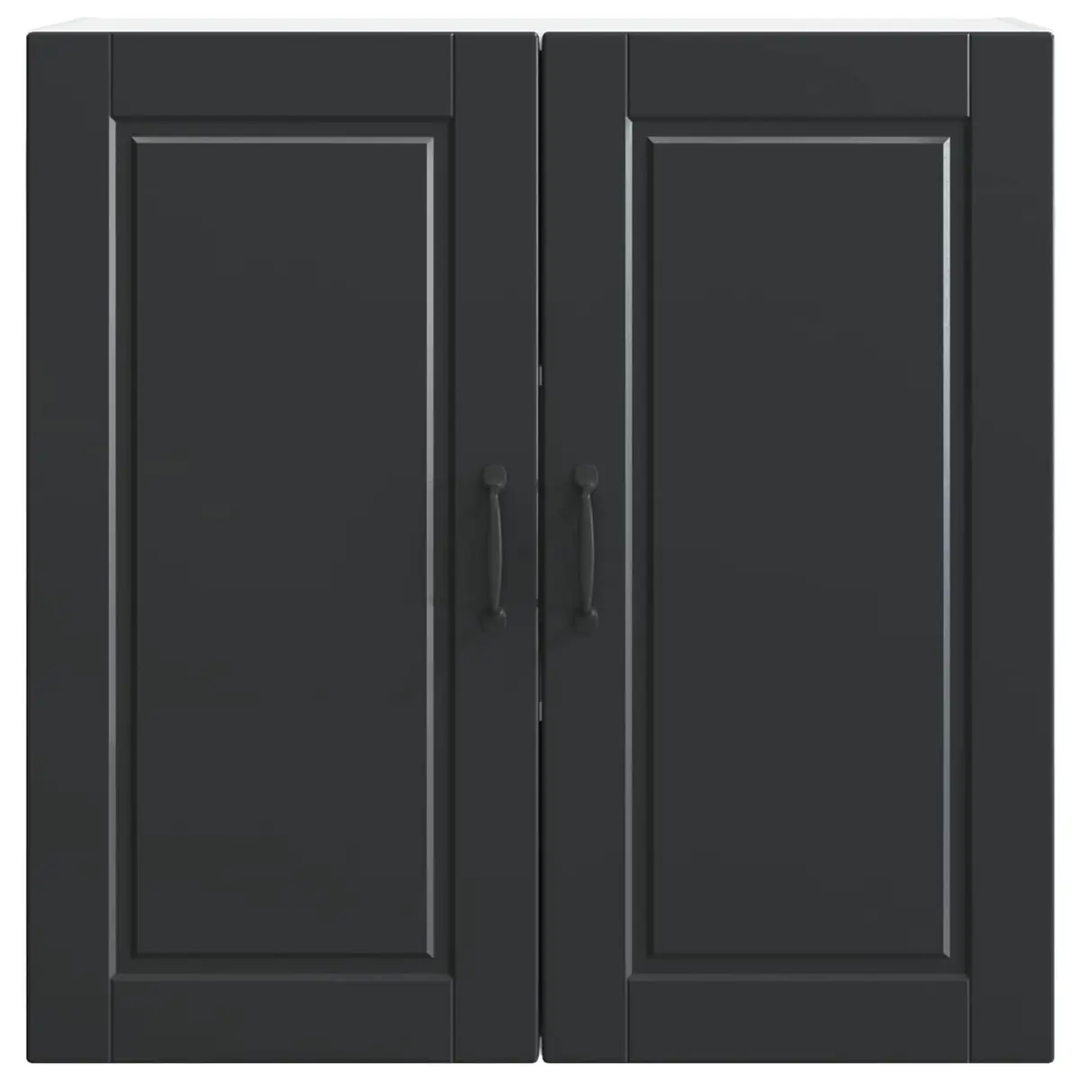 Wall Cabinet Kitchen Storage Black Engineered Wood 80x31x80cm