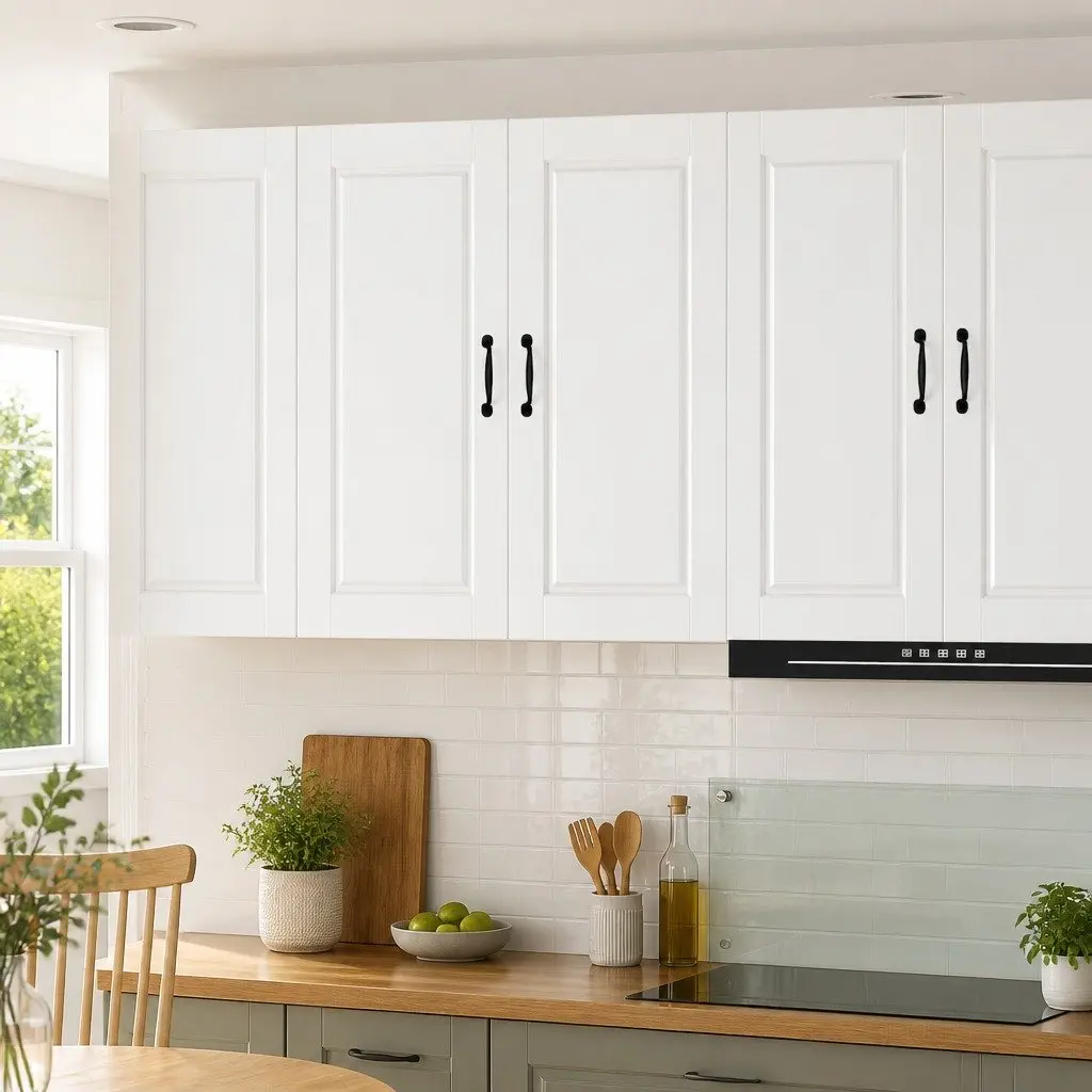 Wall Cabinet Kitchen Storage High Gloss White Engineered Wood Modern 80x31x80cm