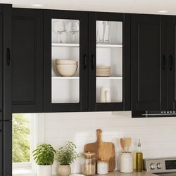 Specifications of PORTO Black Wall Kitchen Cabinet 80x31x80cm