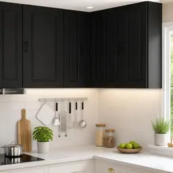 Dimensions 57x57x80cm Black Wall Corner Kitchen Cabinet