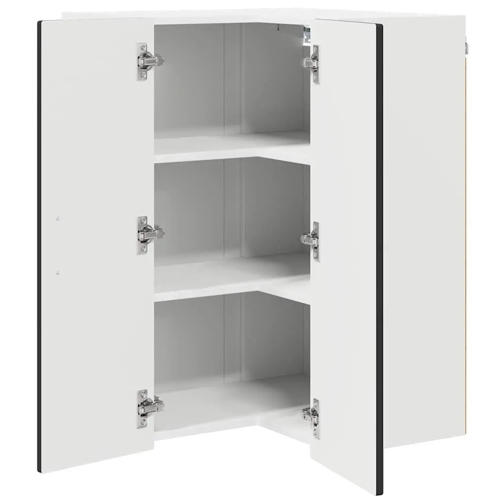 Wall Corner Kitchen Cabinet Black 57x57x80cm