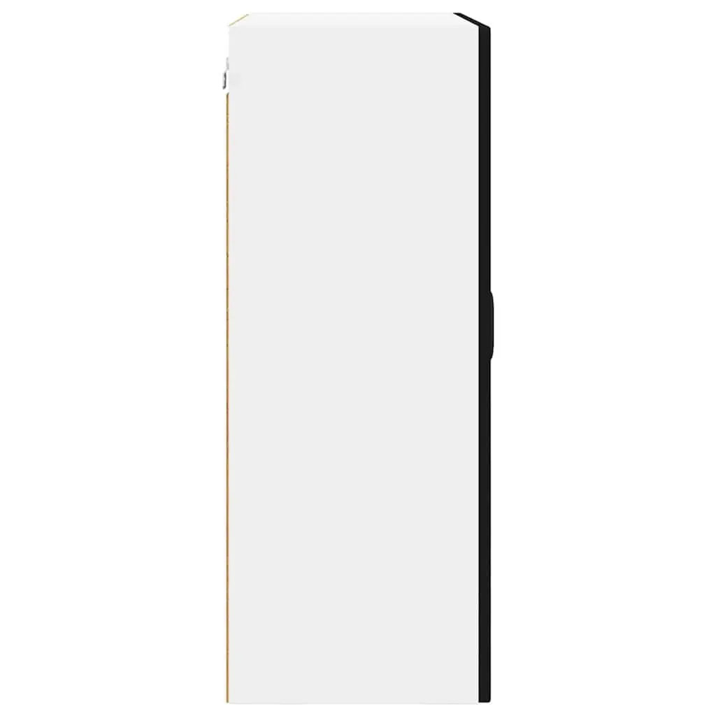 Wall Glass Cabinet Kitchen Storage Black 60x31x80cm Engineered Wood