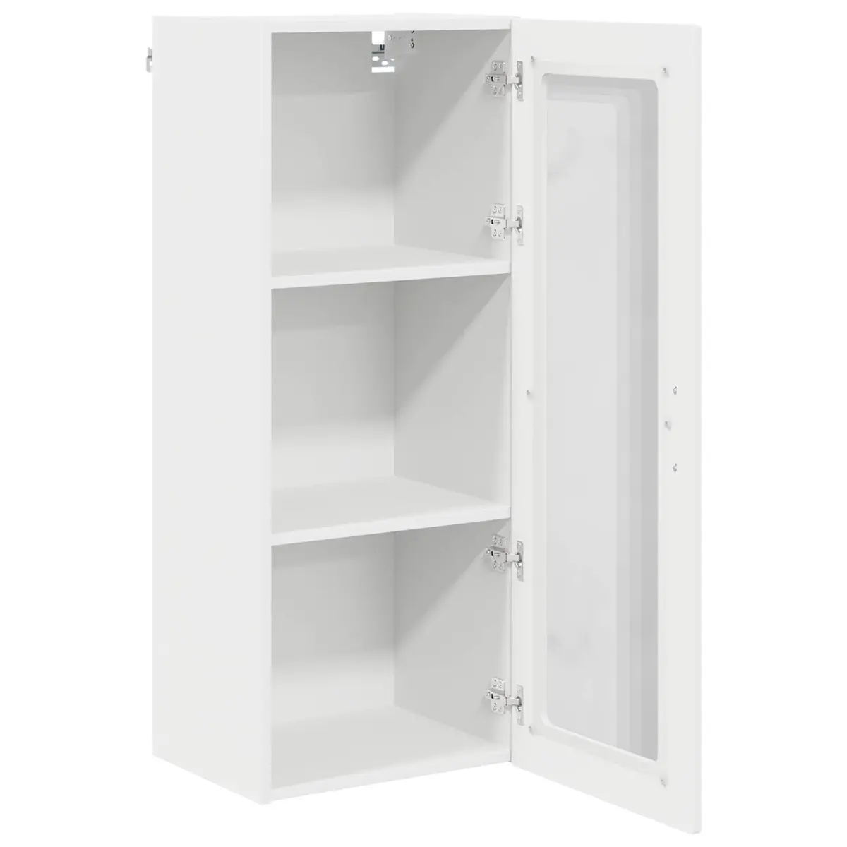 40x31x100cm White Wall-Mounted Kitchen Cabinet with Glass Elements