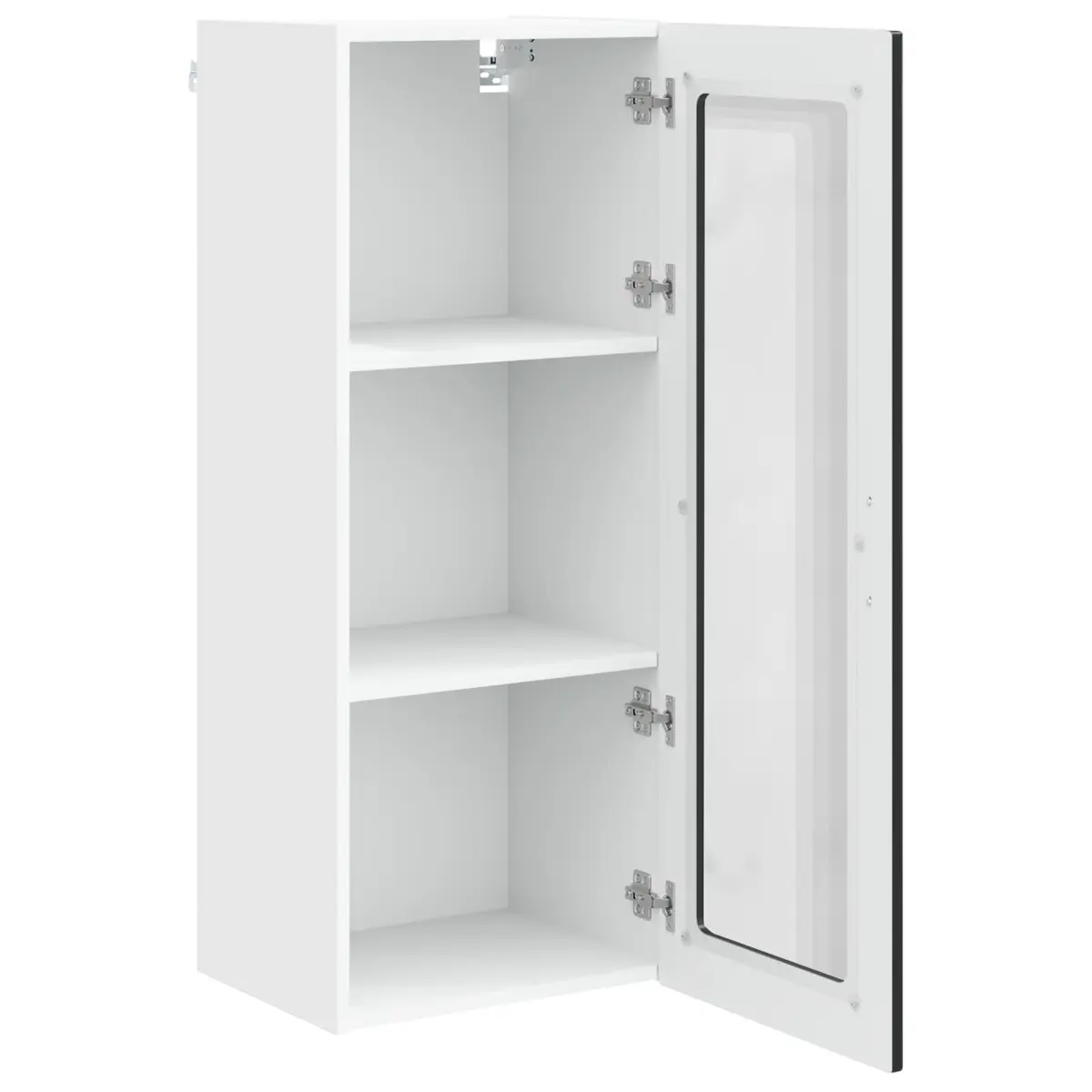 Wall Glass Cabinet Black 40x31x100cm Kitchen Storage Engineered Wood Shelves