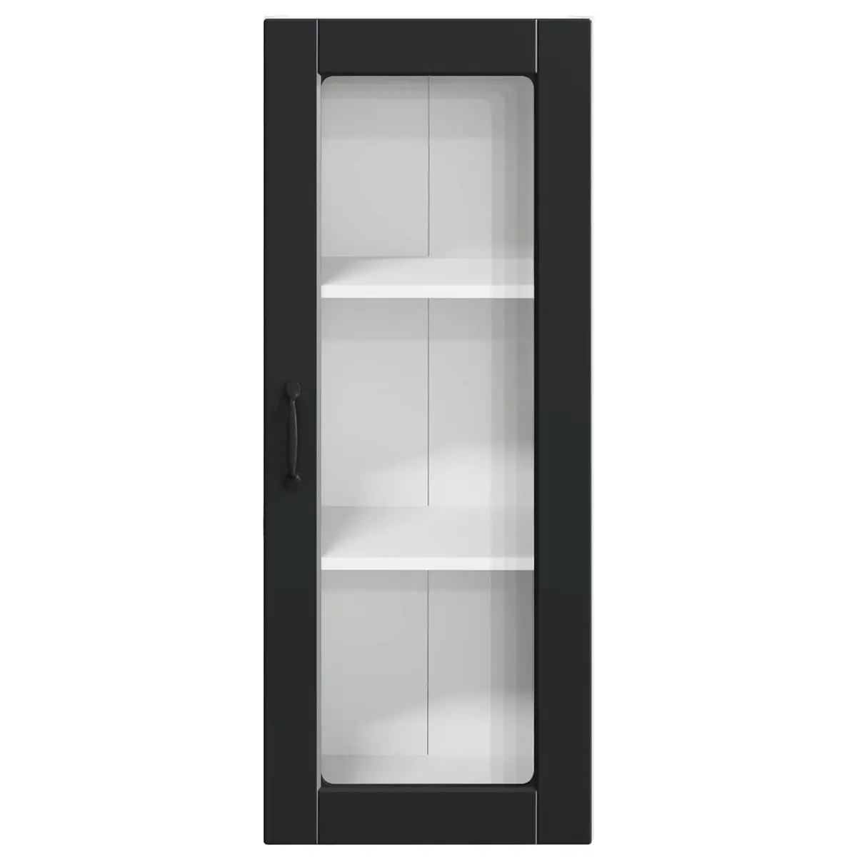 Wall Glass Cabinet Black 40x31x100cm Kitchen Storage Engineered Wood Shelves