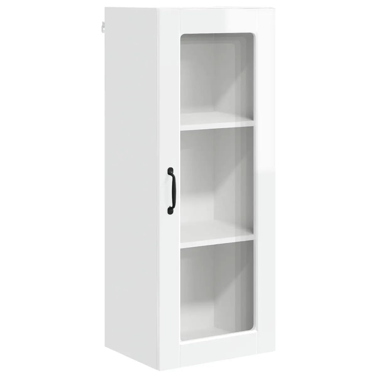 Wall Glass Kitchen Cabinet Storage High Gloss White 40x31x100cm Modern Design