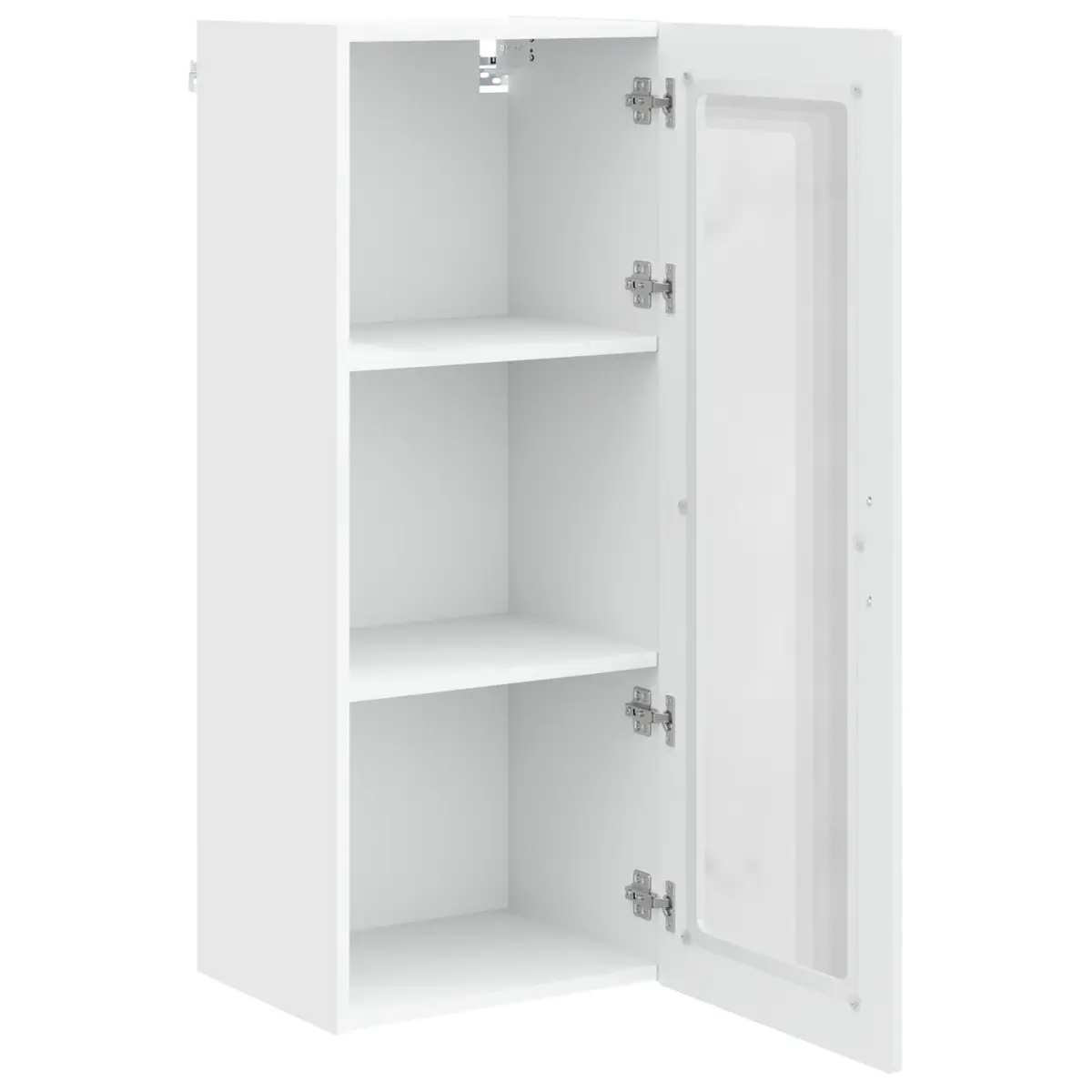 Wall Glass Kitchen Cabinet Storage High Gloss White 40x31x100cm Modern Design