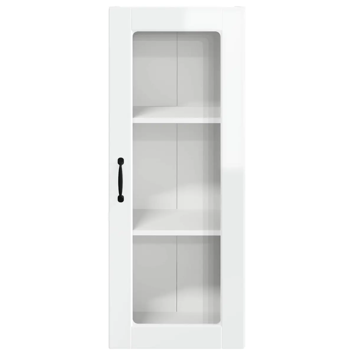 Wall Glass Kitchen Cabinet Storage High Gloss White 40x31x100cm Modern Design