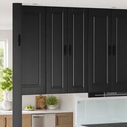 Black Engineered Wood Wall Cabinet - 30x31x100cm
