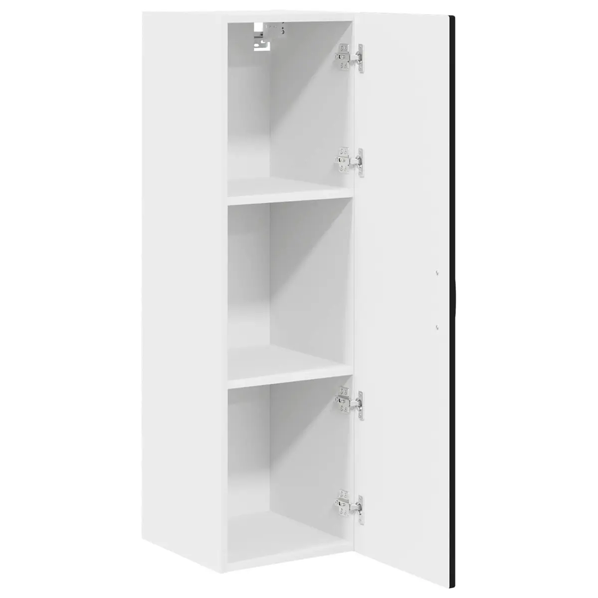 Wall Cabinet Kitchen Storage Black Engineered Wood 30x31x100cm Mounted Shelves