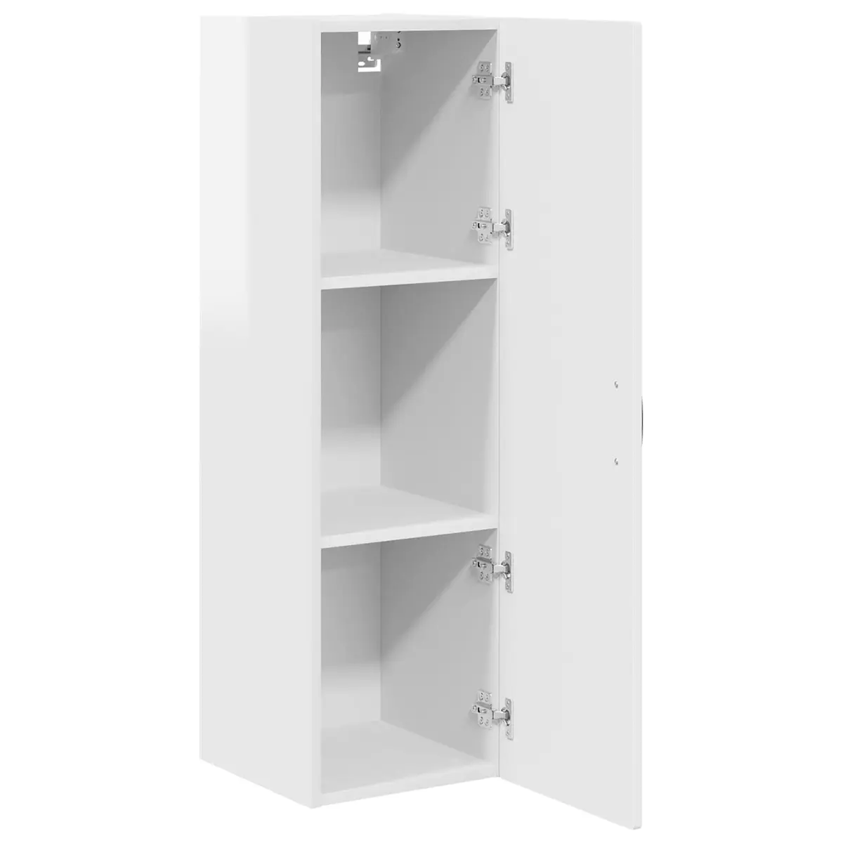 Wall Cabinet Kitchen Storage High Gloss White Engineered Wood Shelves