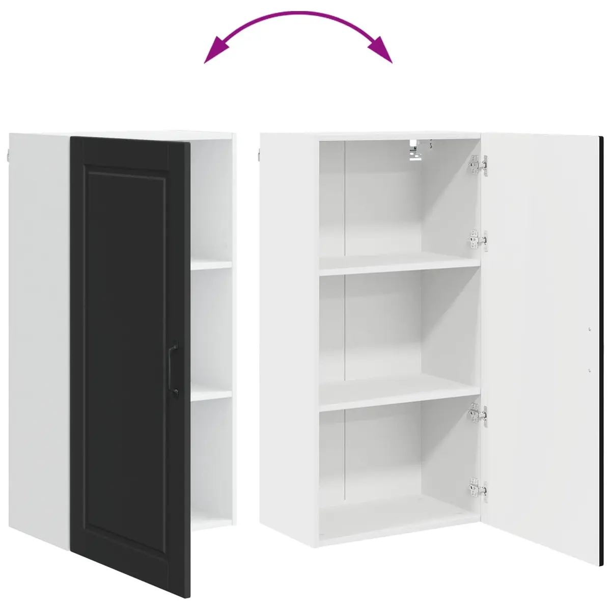 Wall Cabinet Kitchen Storage 50 x 31 x 100 cm Wall Mounted Shelf