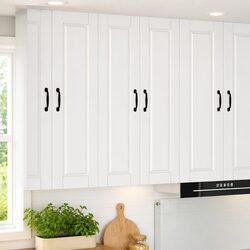 Wall Cabinet Specs: White Engineered Wood Storage