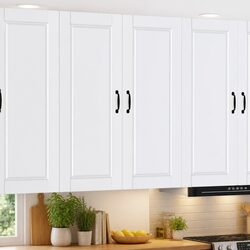 Wall Cabinet PORTO: 80x31x100cm White Engineered Wood