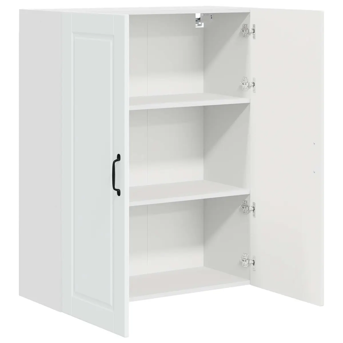 Wall Cabinet PORTO White Kitchen Storage 80x31x100cm Engineered Wood Shelves