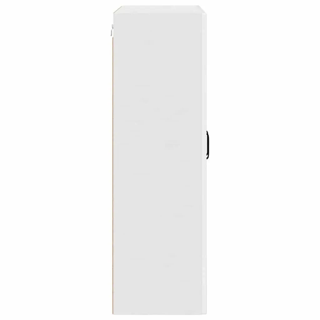 Wall Cabinet Kitchen Storage High Gloss White Engineered Wood Wall-Mounted