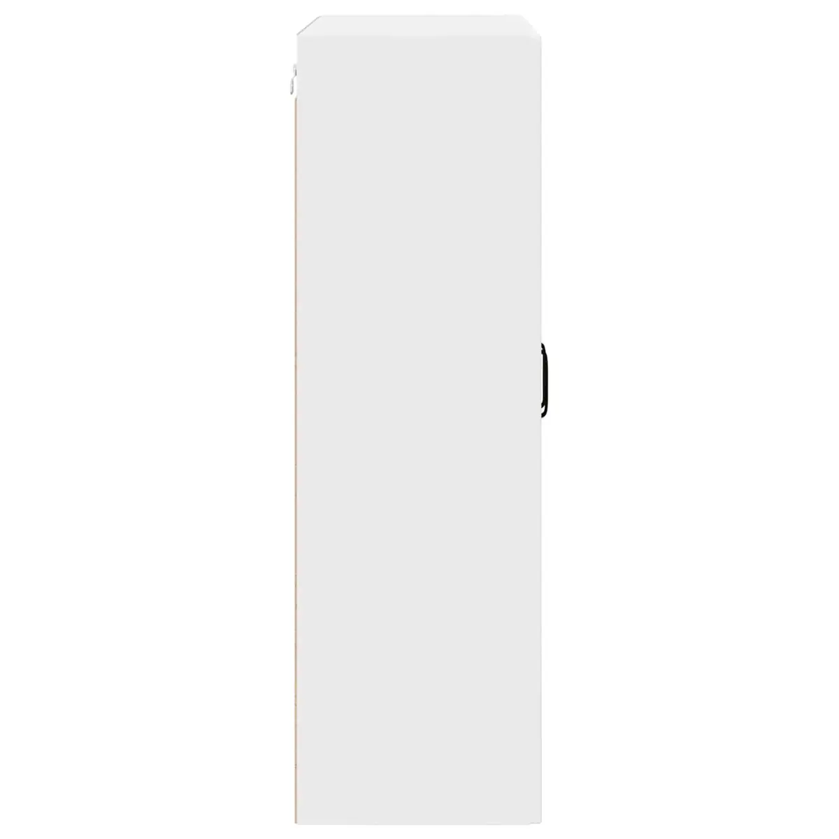 Wall Mounted Glass Kitchen Cabinet White Storage Shelves Engineered Wood