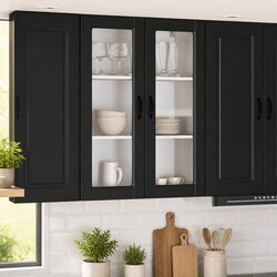 Wall-Mounted Kitchen Storage Cabinet Black 80x31x100cm