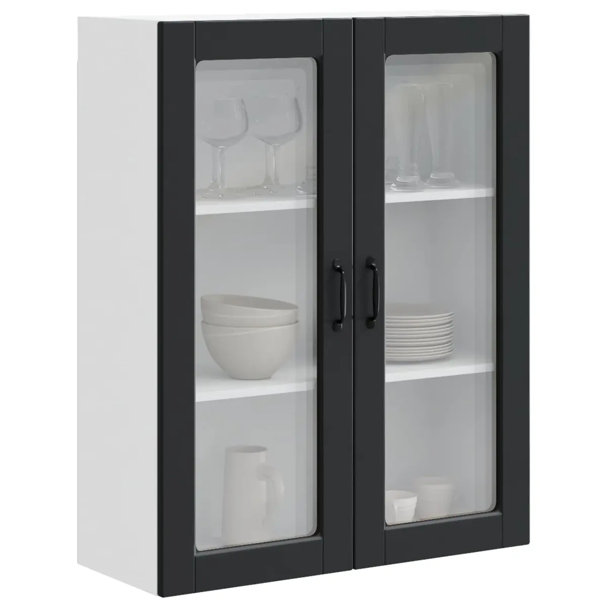 Wall-Mounted Kitchen Storage Cabinet Black 80x31x100cm