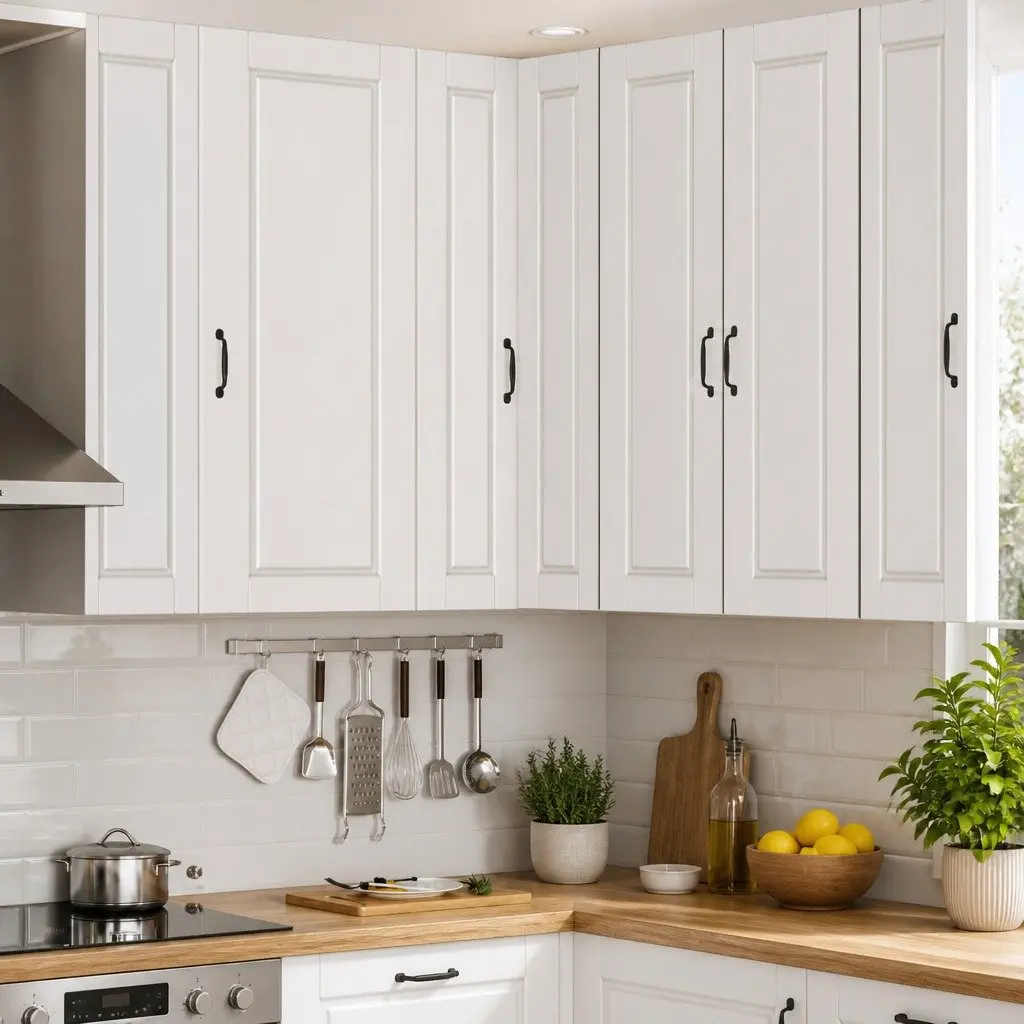 White Wall Corner Kitchen Cabinet Storage Unit 57x57x100cm