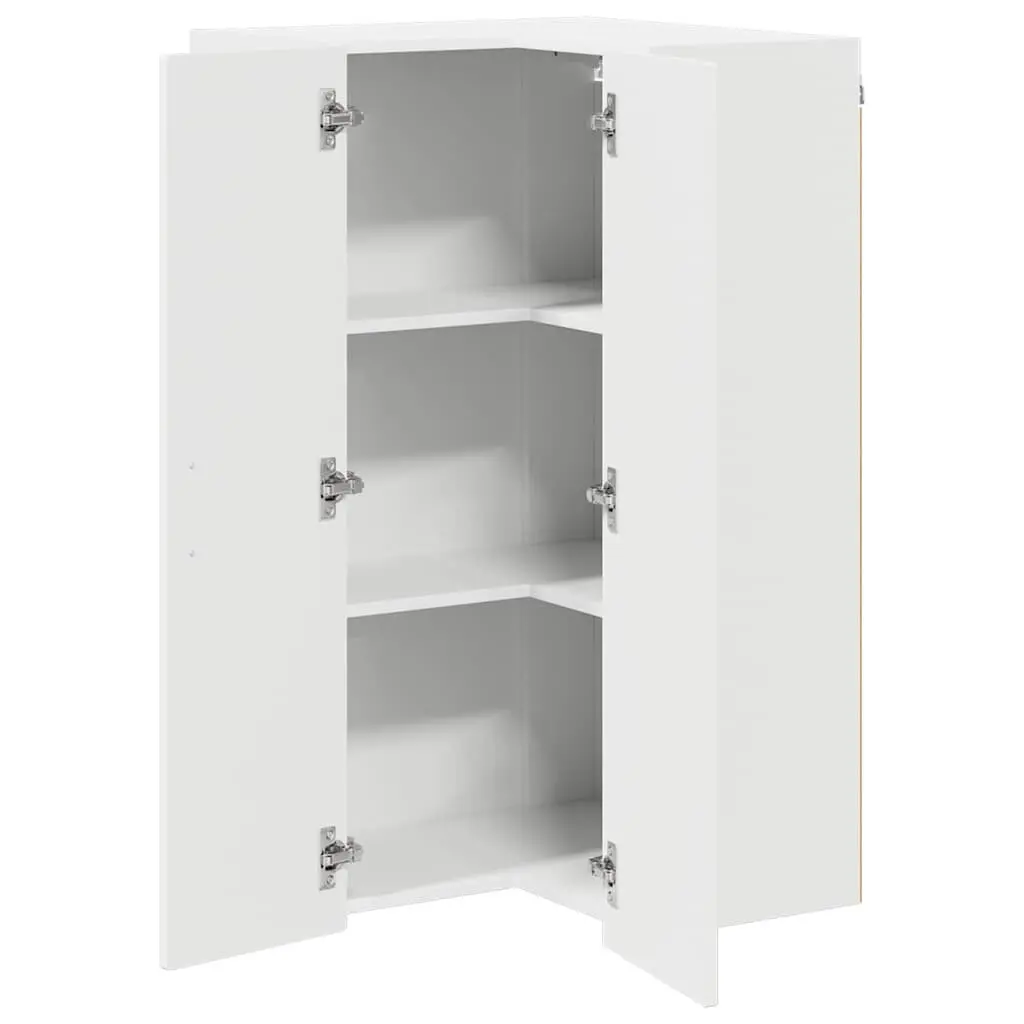 White Wall Corner Kitchen Cabinet Storage Unit 57x57x100cm