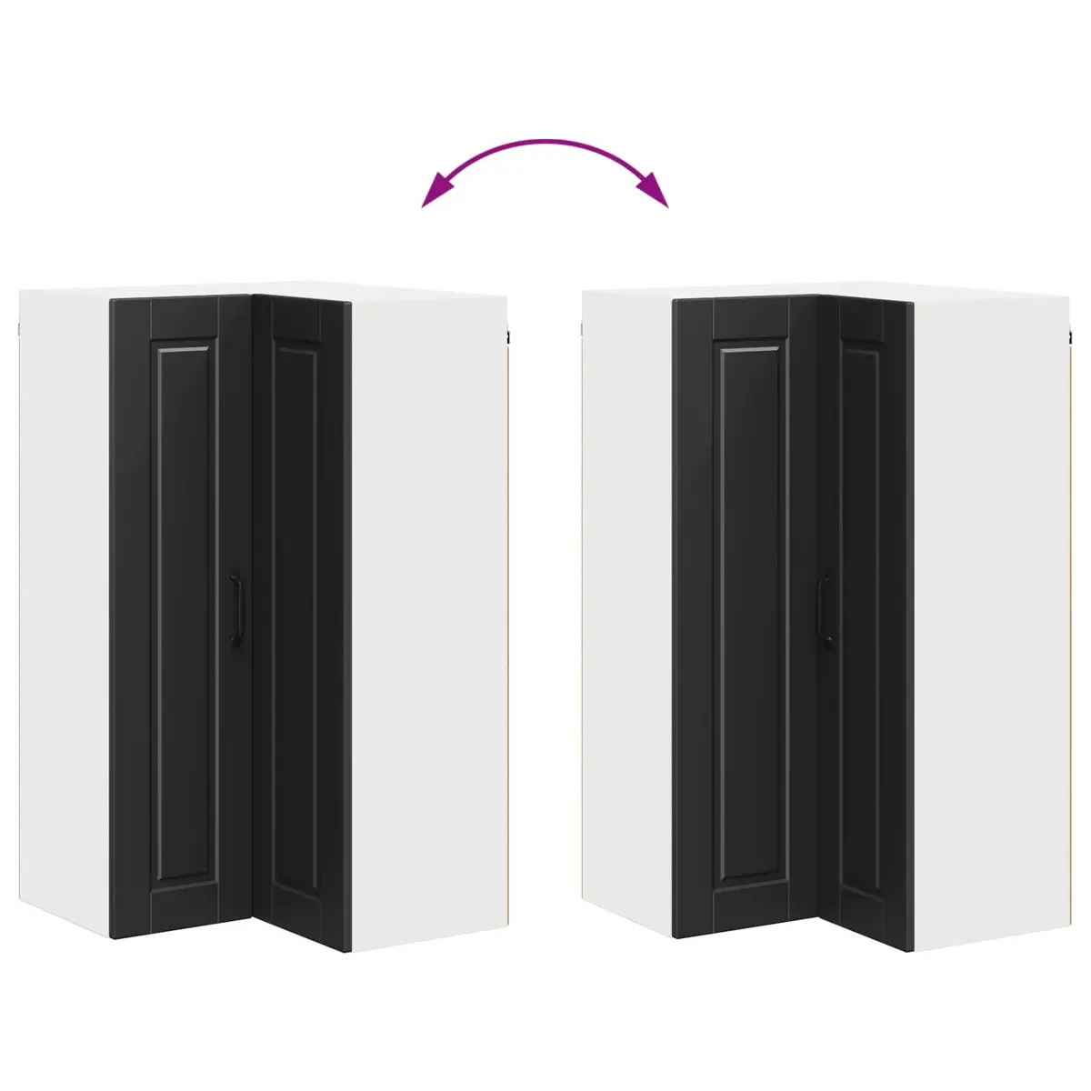 Wall Corner Kitchen Cabinet Black 57x57x100cm