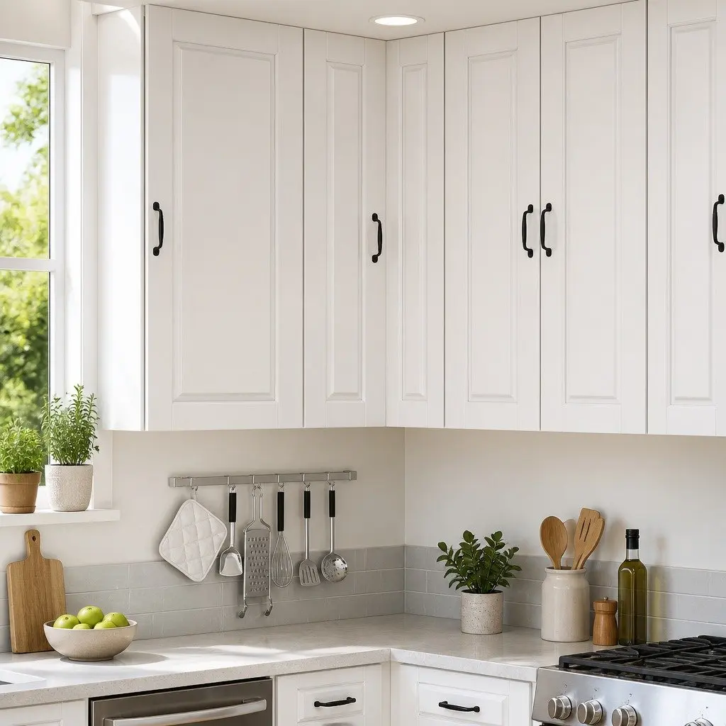 High Gloss White Kitchen Corner Cabinet