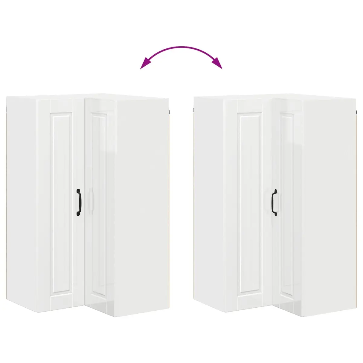 High Gloss White Kitchen Corner Cabinet