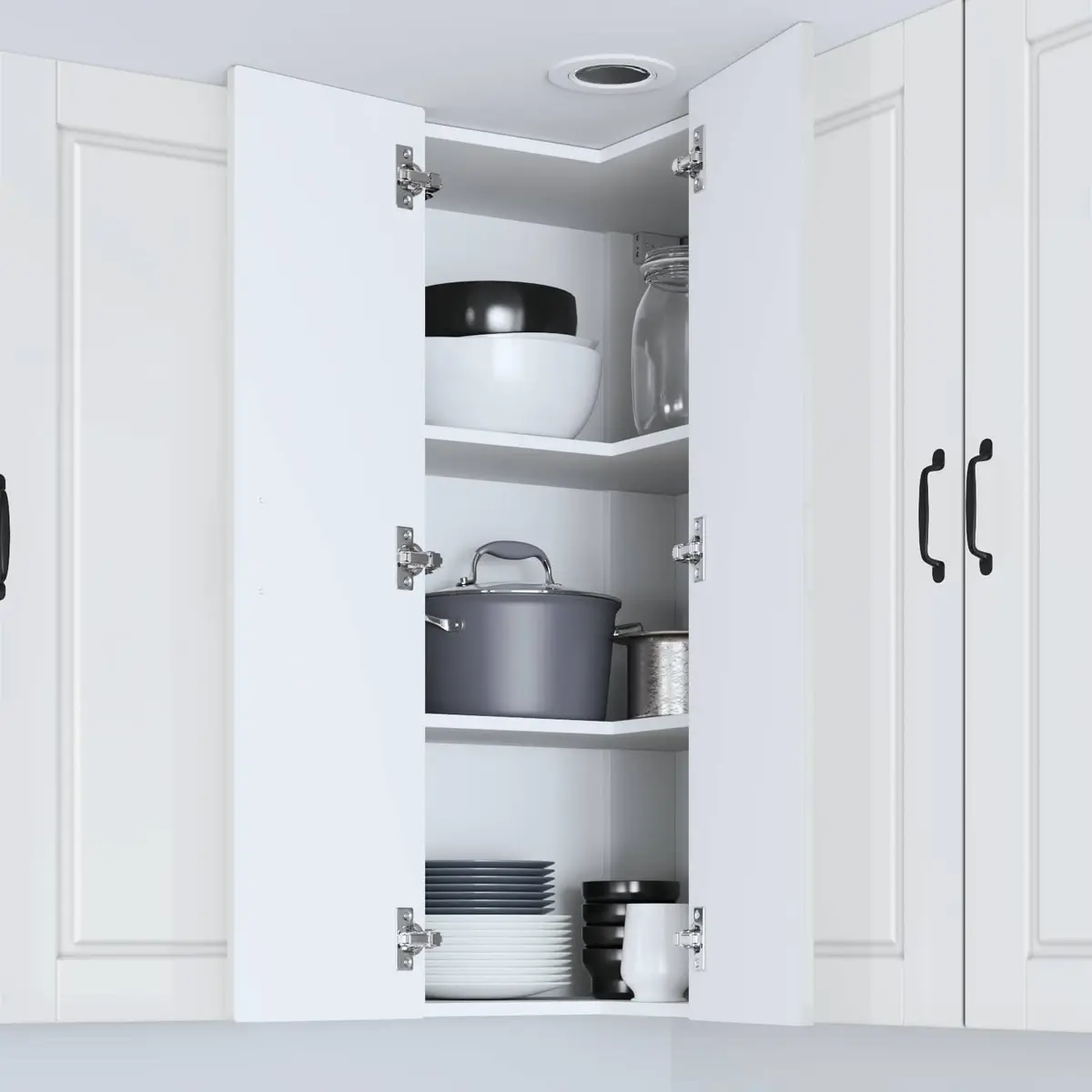 High Gloss White Kitchen Corner Cabinet