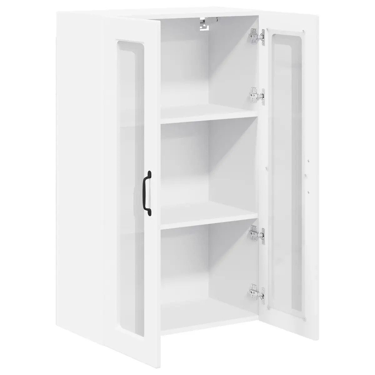 Wall Glass Kitchen Cabinet White 60x31x100cm Storage Shelves Engineered Wood