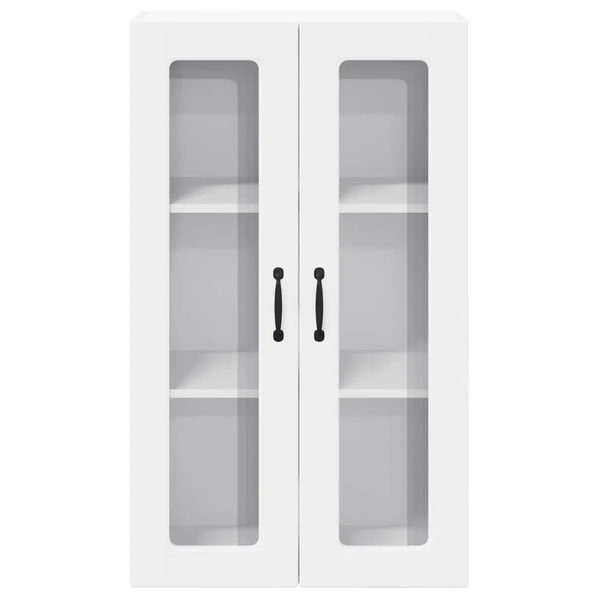Wall Glass Kitchen Cabinet White 60x31x100cm Storage Shelves Engineered Wood