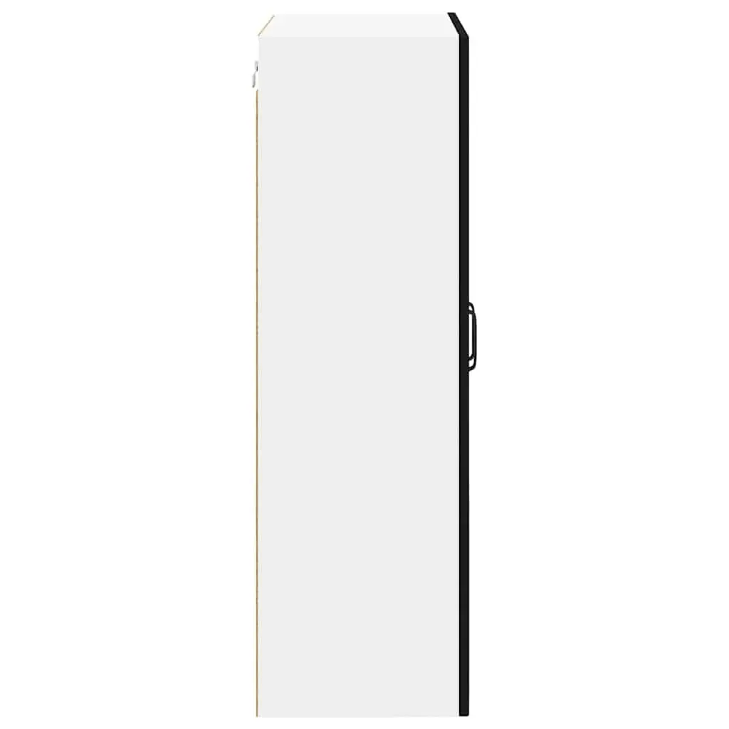 Wall-Mounted Kitchen Cabinet Black Glass 60x31x100cm Engineered Wood