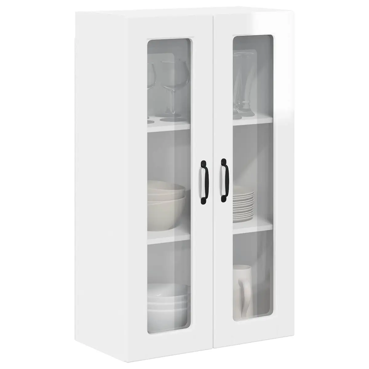 High Gloss White Wall Glass Cabinet