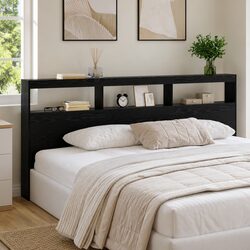 Specifications of Black Oak Engineered Wood LED Headboard