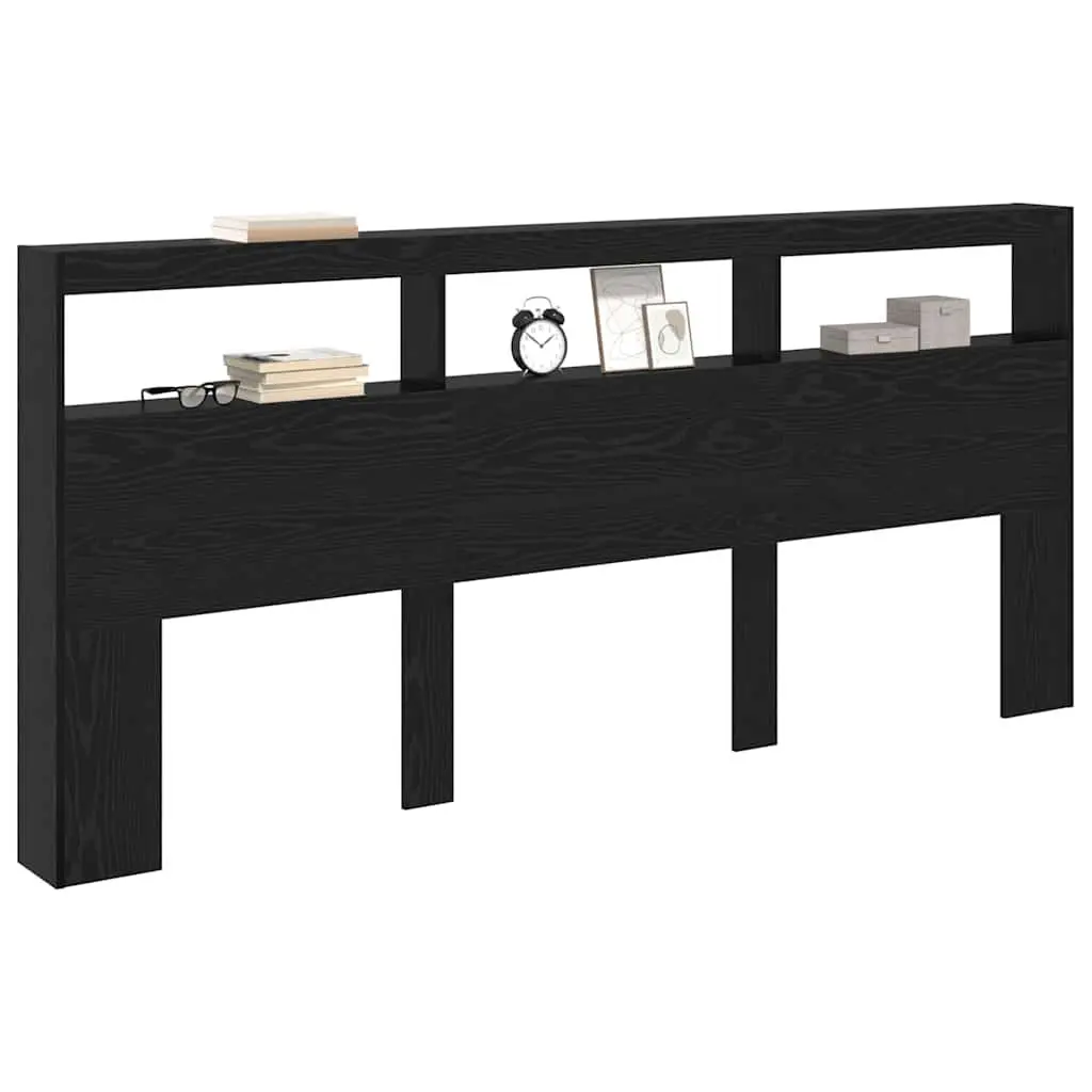 Black Oak Engineered Wood LED Headboard