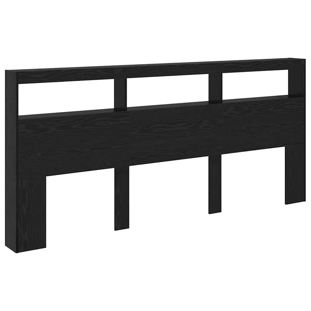Black Oak Engineered Wood LED Headboard