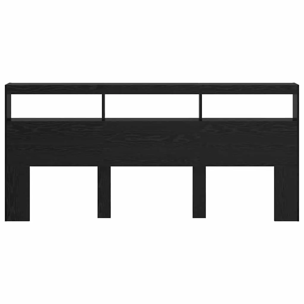 Black Oak Engineered Wood LED Headboard