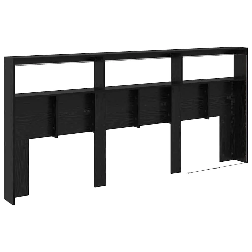 Black Oak Engineered Wood LED Headboard