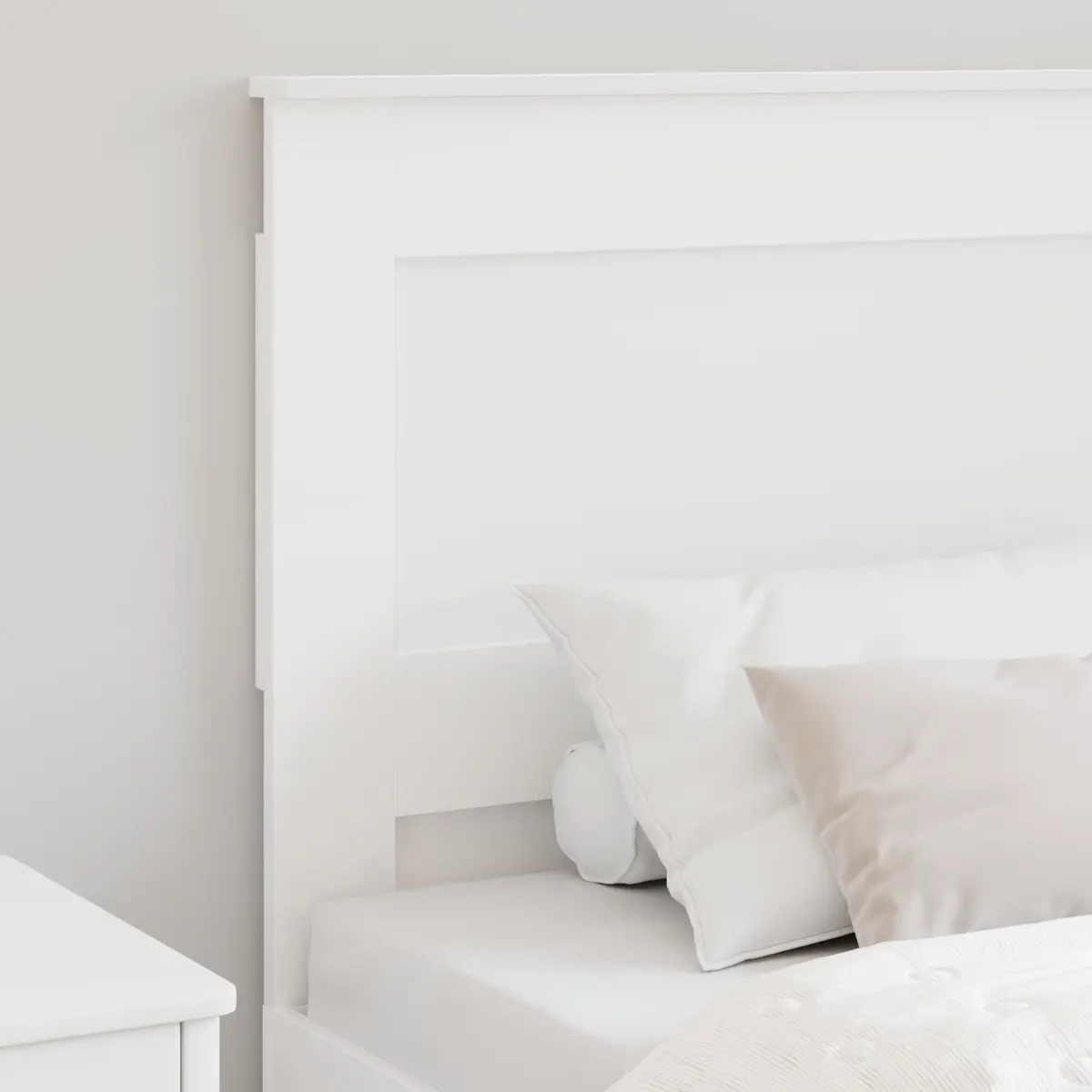 90cm White Engineered Wood Headboard