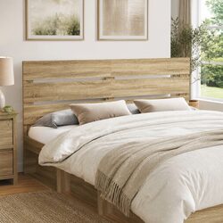 100 cm Brown Rectangular Headboard - Engineered Wood