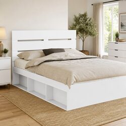 White Engineered Wood Headboard Specifications and Features