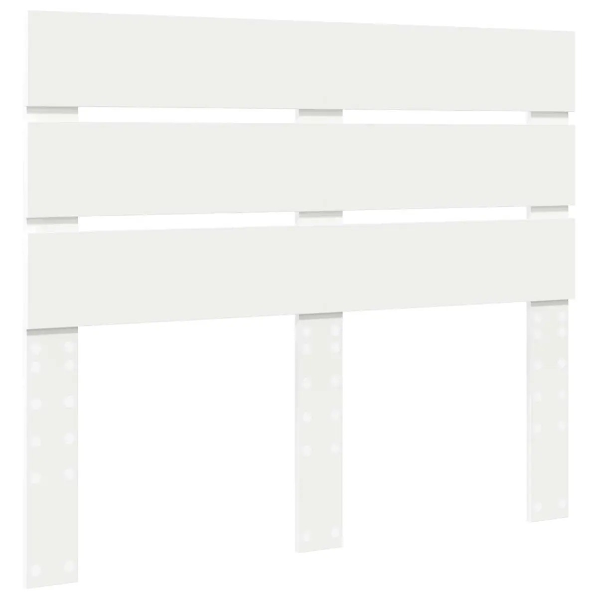White Engineered Wood Headboard Modern Minimalist Bedroom Rectangular Sleek