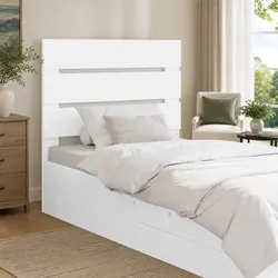 Engineered Wood Headboard, Rectangular, Modern, White Finish