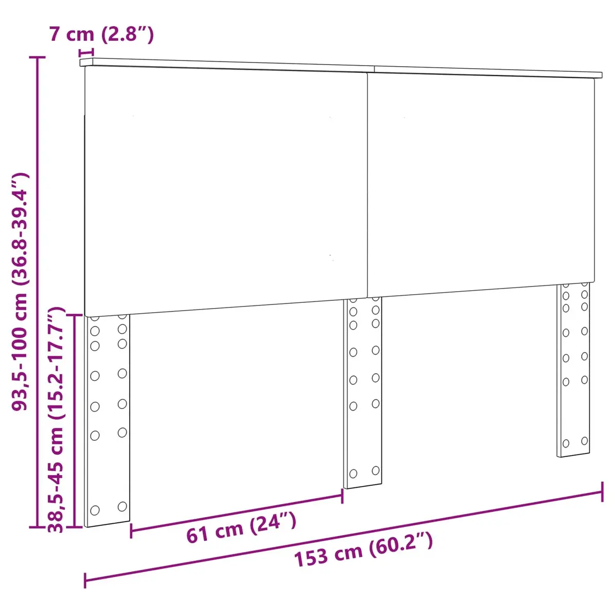 100 cm Adjustable Wall-Mounted Headboard