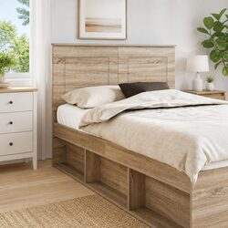 Engineered Wood Wall-Mounted Headboard – Brown Finish