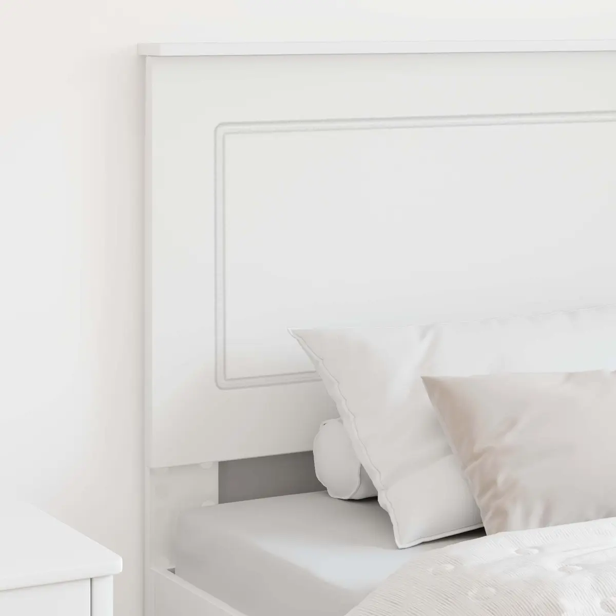 White Wall-Mounted Headboard 100 cm