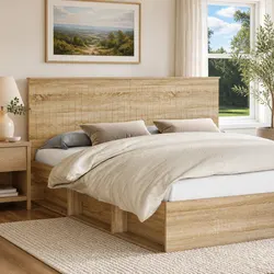 Engineered Wood Brown Headboard 180cm Minimalist Design