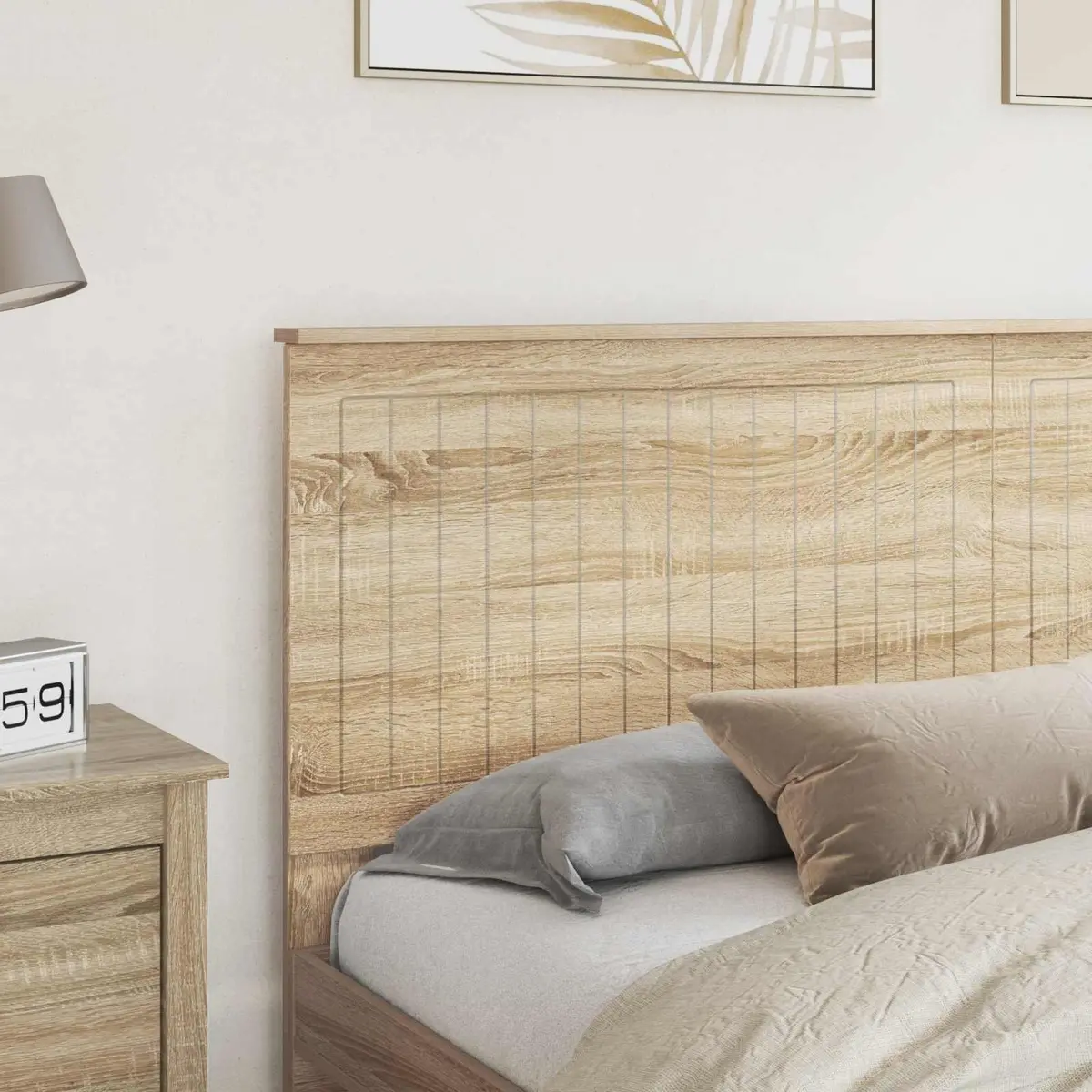 Headboard Modern Bedroom Furniture Brown Engineered Wood Minimalist 180cm